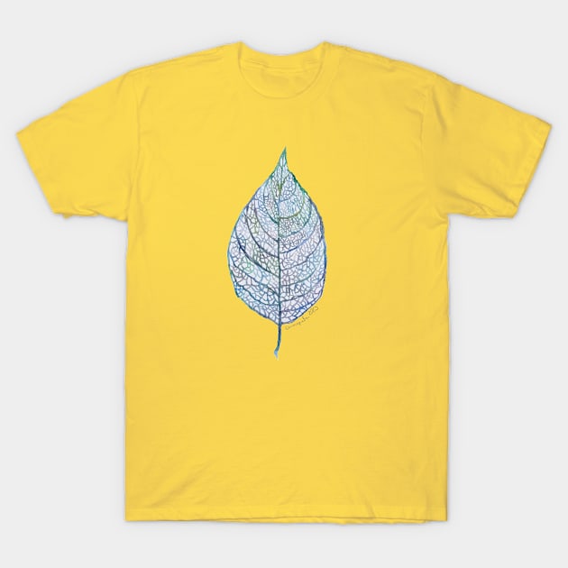 Leaf from a tree with veins, watercolor T-Shirt by kdegtiareva